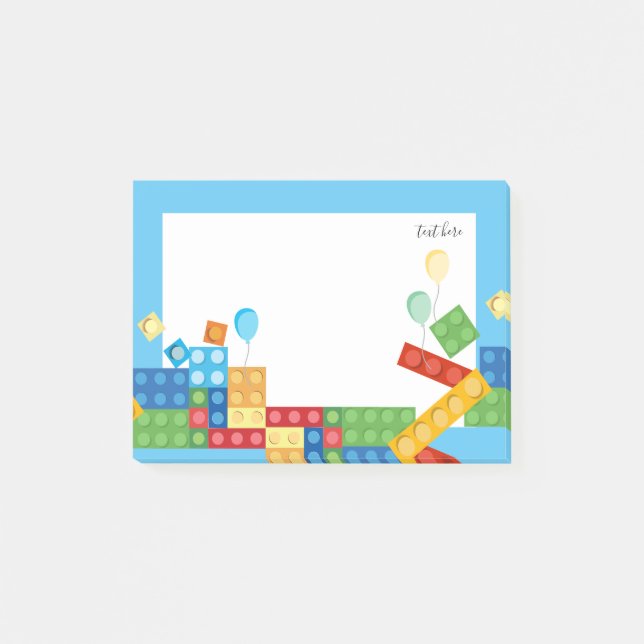 Gebäude, Block, Spielzeugziegel Post-it Klebezettel (Vorderseite)