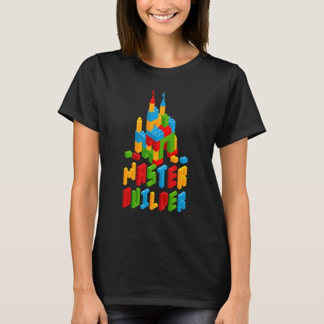 Gebäude-Blockbricks für Master-Builder Kinderspiel T-Shirt (Vorderseite)