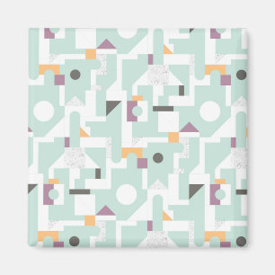 Gebäude Blöcke - blau Magnet