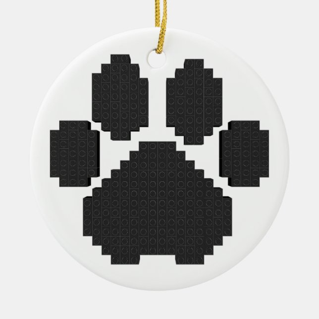 Gebäude-Blöcke für Black Dog Pawprint Keramik Ornament (Vorne)