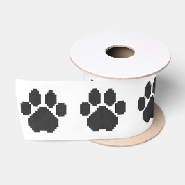 Gebäude-Blöcke für Black Dog Pawprint Satinband