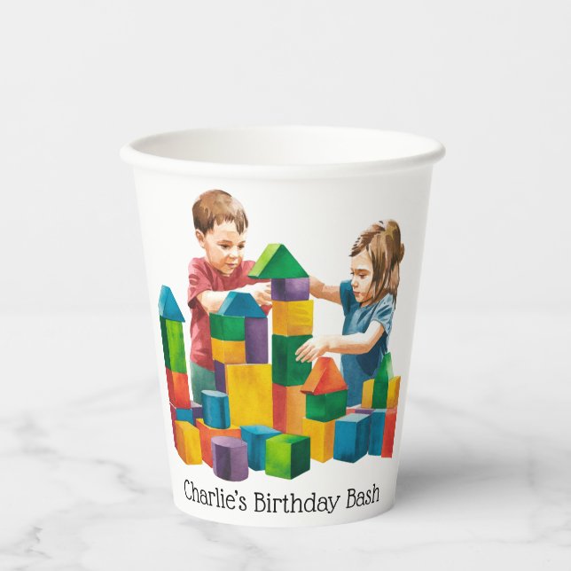 Gebäude blockiert den Geburtstagsschaden Pappbecher (Vorderseite)