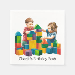 Gebäude blockiert den Geburtstagsschaden Serviette