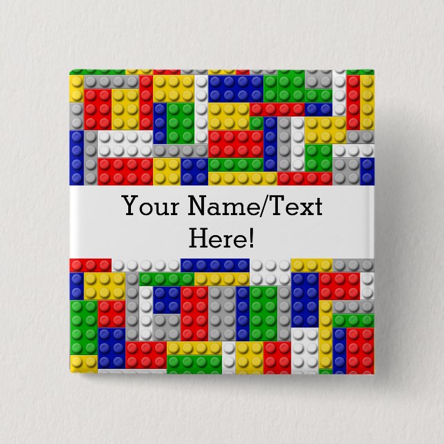 Gebäude blockiert den Primärfarbenjungen Geburtsta Button (Vorderseite)