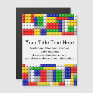 Gebäude blockiert den Primärfarbenjungen Geburtsta Magneteinladung