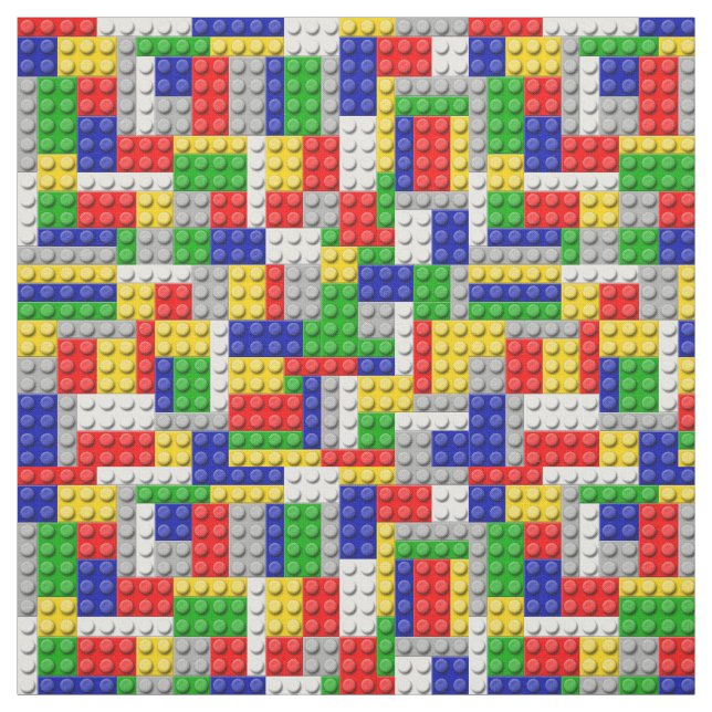 Gebäude blockiert den Primärfarbenjungen Geburtsta Stoff (Muster)