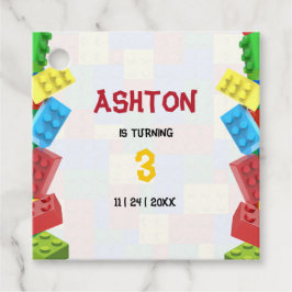 Gebäude blockiert Geburtstagseinladung, Jungen zum Geschenkanhänger