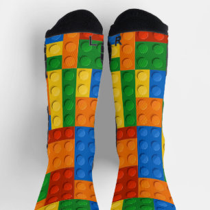 Gebäude Blockiert Musterpattern Spielzeug Spielste Socken