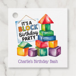 Gebäude Blocks auf der Geburtstagstorte Vielen Dan Geschenkanhänger