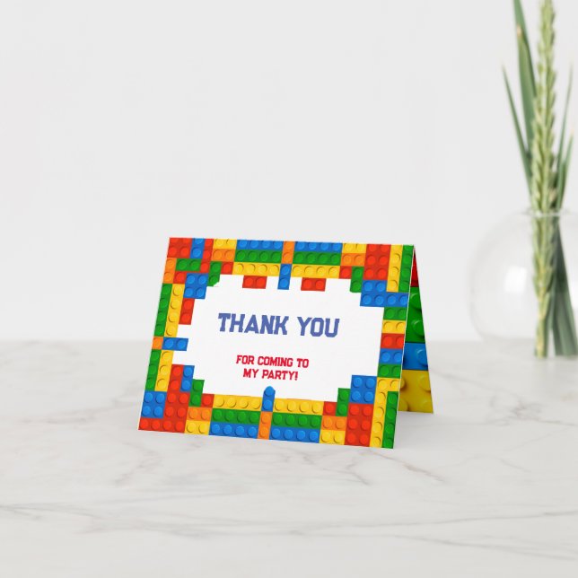 Gebäude Blocks Geburtstag Dankeskarte (Vorderseite)