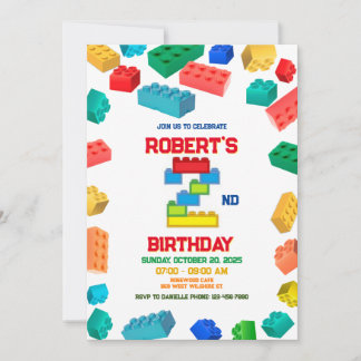 Gebäude Blocks Geburtstag, Gebäude Party Einladung