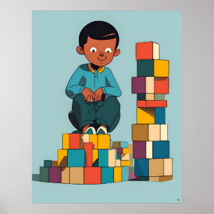 Gebäude Blocks - Kinderspielzeug Poster