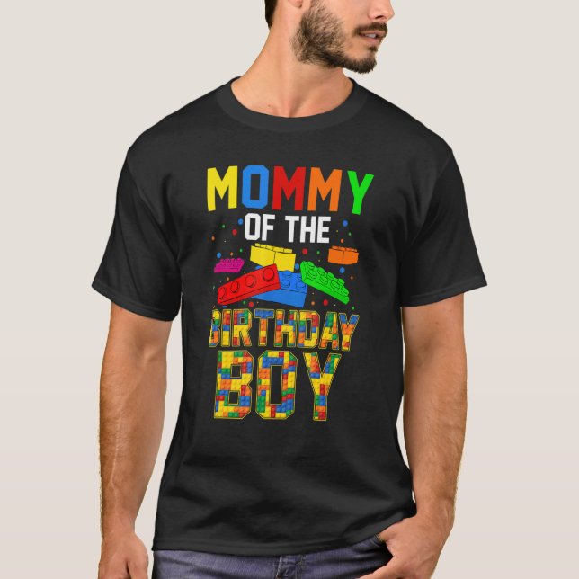 Gebäude Blocks Matching Family für Mama auf Birthd T-Shirt (Vorderseite)
