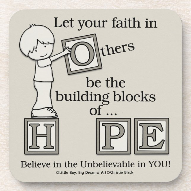 Gebäude Blocks of HOPE Getränkeuntersetzer (Vorderseite)