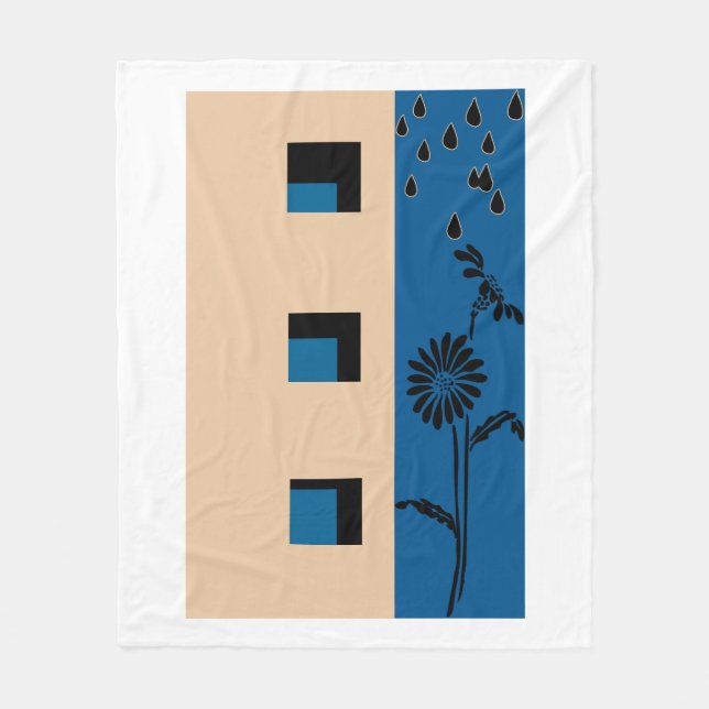 Gebäude Blume Fleecedecke (Vorderseite)