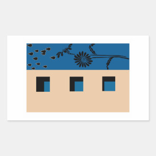 Gebäude Blume Rechteckiger Aufkleber