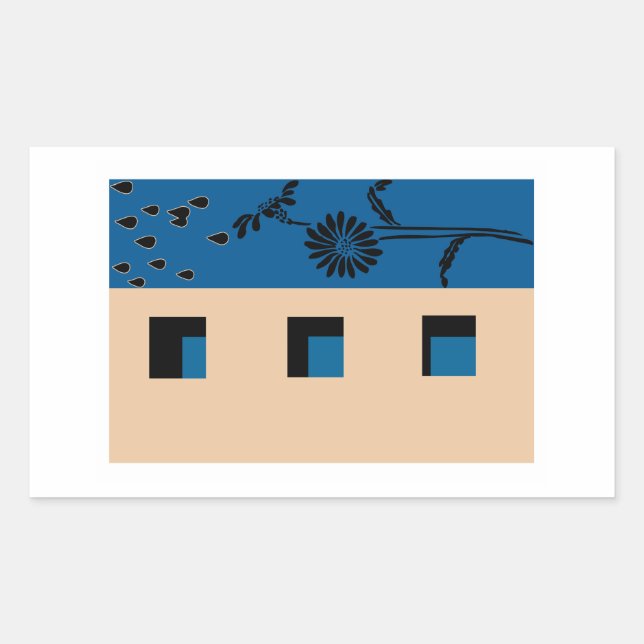 Gebäude Blume Rechteckiger Aufkleber (Vorderseite)