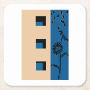 Gebäude Blume Rechteckiger Pappuntersetzer