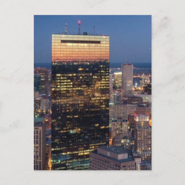 Gebäude Boston mit leichten Straßenwegen Postkarte (Vorderseite)