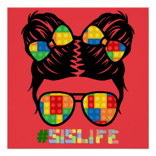 Gebäude Brick Shirt   Leopard Print Messy Bun Poster