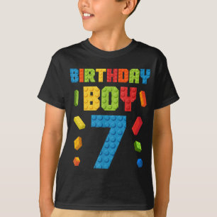 Gebäude Bricks 7th Birthday Boy 7 Sieben Jahre T-Shirt