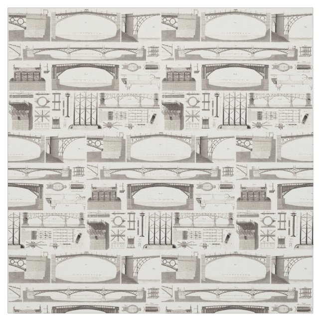 Gebäude-Brücken Stoff (Muster)