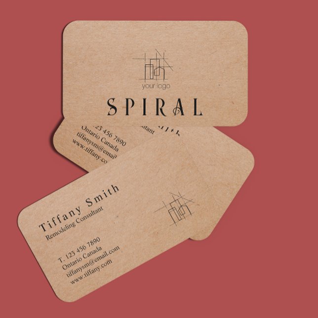 Gebäude Construction Contractor Kraft Paper Visitenkarte (Building Construction Contractor Kraft Paper Business Card)