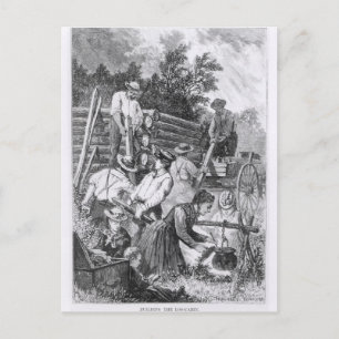 Gebäude der Blockhütte Postkarte