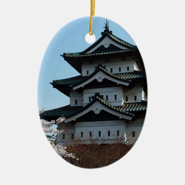 Gebäude der japanischen Burg Keramik Ornament (Vorne)