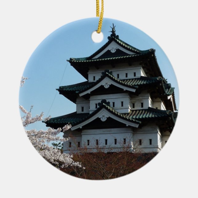 Gebäude der japanischen Burg Keramikornament (Vorne)