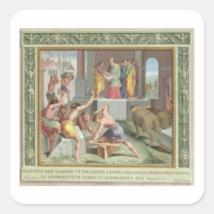 Gebäude Der Tempel von Solomon, Illustration Quadratischer Aufkleber