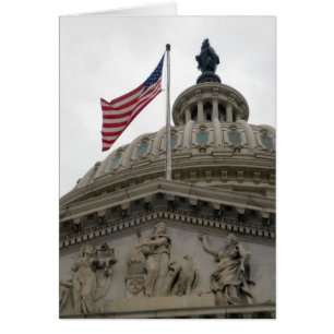 GEBÄUDE der US-Hauptstadt mit amerikanischer Flagg