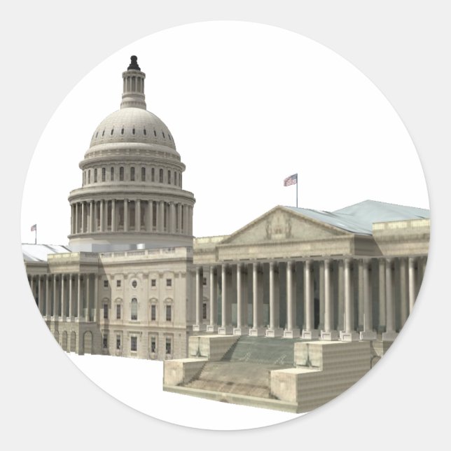 GEBÄUDE der US-Hauptstadt: Washington DC Runder Aufkleber (Vorderseite)