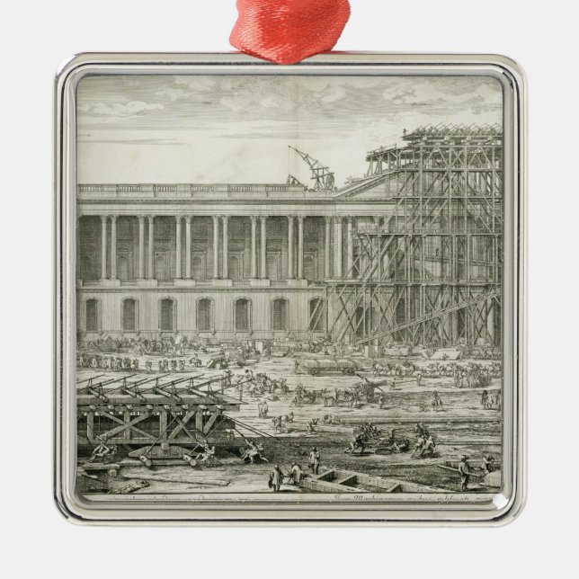 Gebäude des Haupteingangs der Jalousie, Paris Silbernes Ornament (Vorne)