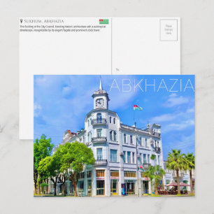 Gebäude des Stadtrats, Sukhum, Abchasien Reise Postkarte