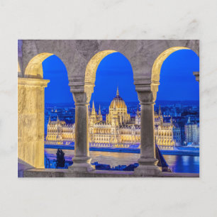 Gebäude des ungarischen Parlaments in Dusk Postkarte