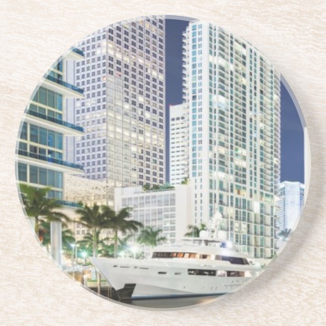 Gebäude entlang dem Miami-Fluss Riverwalk Getränkeuntersetzer (Vorne)