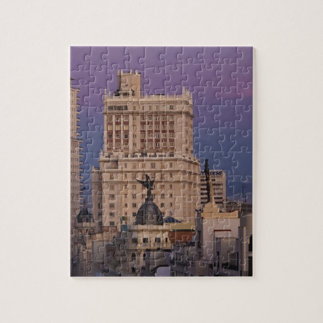 Gebäude entlang der Gran Via und Espana Puzzle (Vertikal)