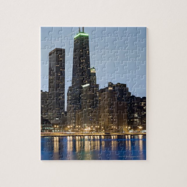 Gebäude entlang des Chicagoer Sees Puzzle (Vertikal)