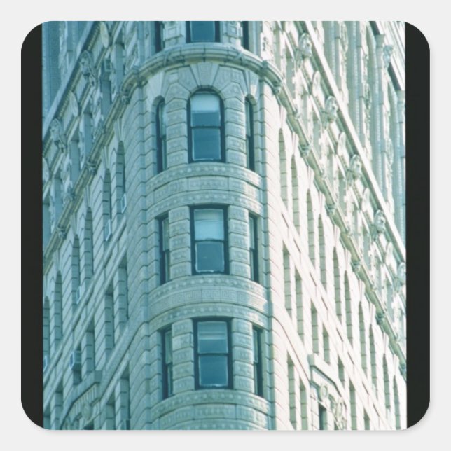 Gebäude Flatiron (Foto) 2 Quadratischer Aufkleber (Vorderseite)