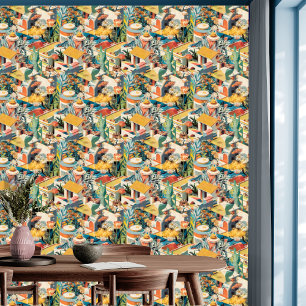 Gebäude, Florale, Folienlandschaft, Peel & Stick Tapete