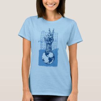 Gebäude-Friedensblaues Damen-Baby - Puppe T-Shirt