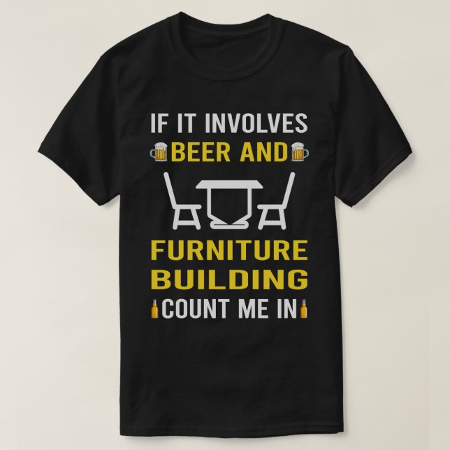 Gebäude für Bier und Möbel T-Shirt (Design vorne)