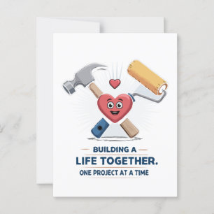 Gebäude für ein gemeinsames Leben Niedliche DIY Postkarte