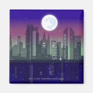 Gebäude geleuchtet nachts magnet