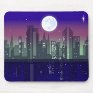 Gebäude geleuchtet nachts mousepad