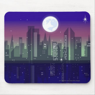 Gebäude geleuchtet nachts mousepad