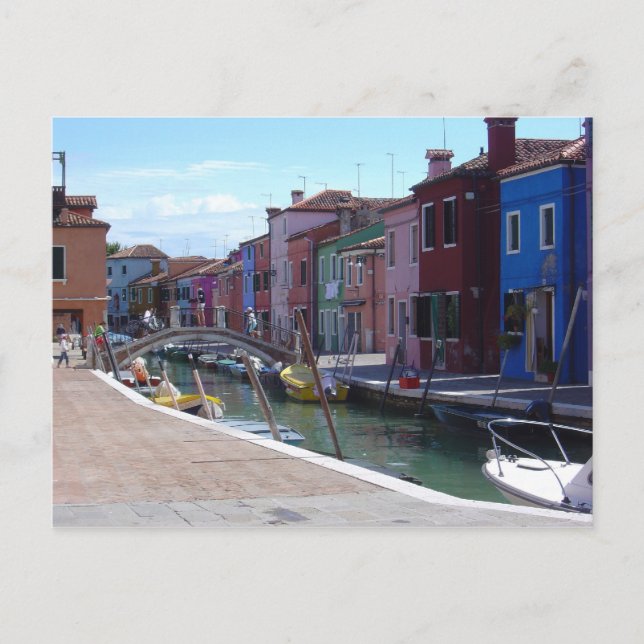 Gebäude in Burano, Venedig Postkarte (Vorderseite)