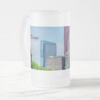 Gebäude in Chicago Mattierte Glass-Bier-Tasse