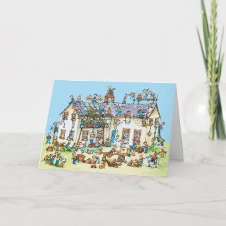 Gebäude in einem Haus - Kindergrußkarte Karte